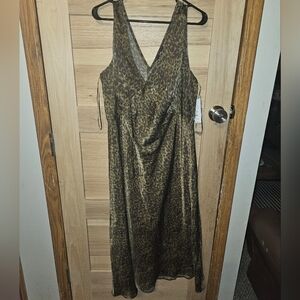 Leopard Print V-Neck Dress